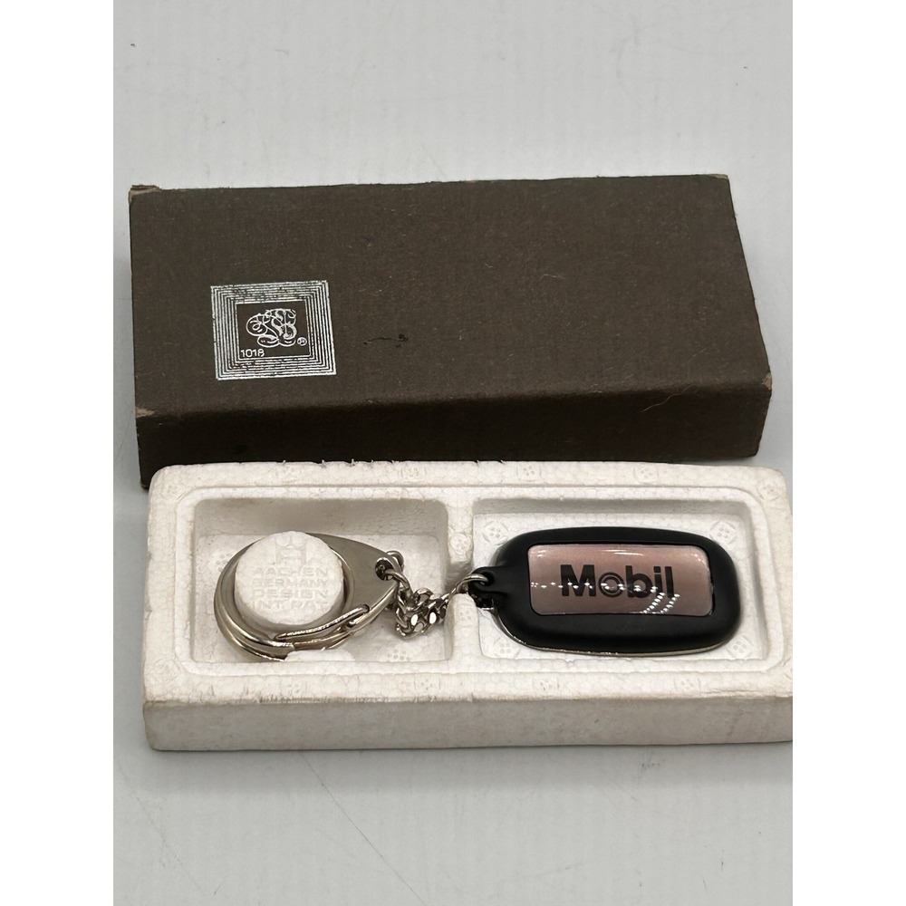 Vintage German Aachen Two Part Keychain‎ Mobil Advertising Keychain